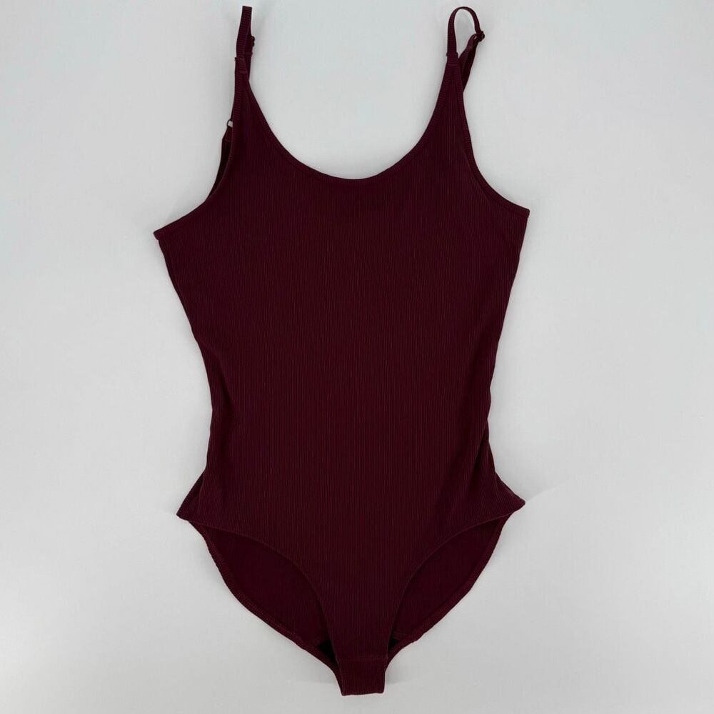 Outdoor Voices‎ Superform Rib Leotard Bodysuit Top Shiraz Burgundy Women Small